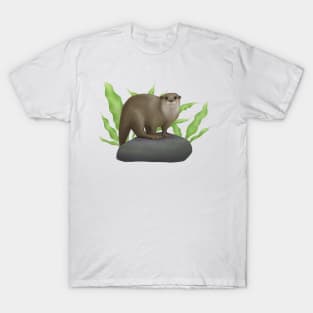 Otter Sitting On The Stone T-Shirt